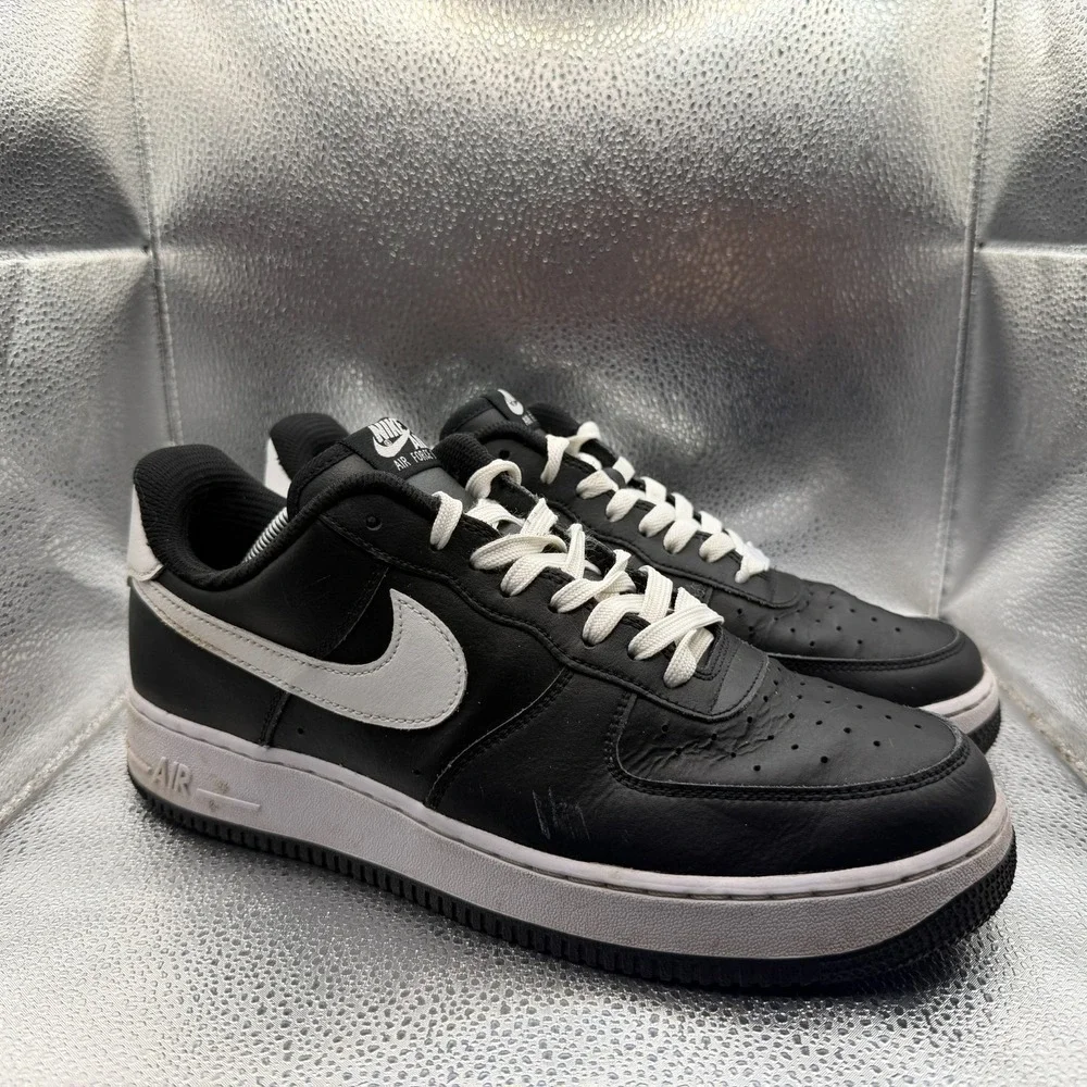 Size 12 Nike Air‎ Force 1 Low Black By You Womens Lace Up Sneakers AQ3778-994